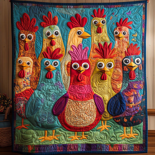 Playful Roosters Quilted Blanket GFTOQM1638