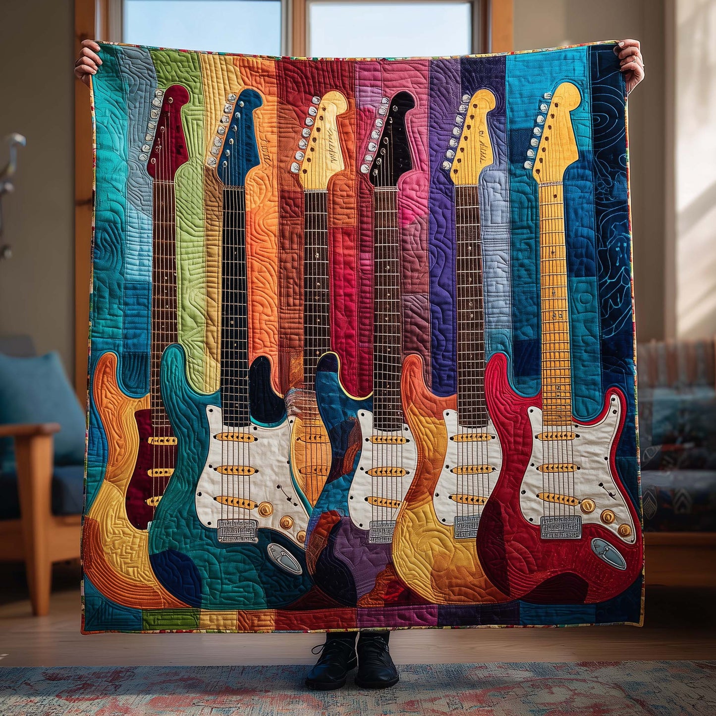 Electric Lineup Quilted Blanket GFTOQM1647