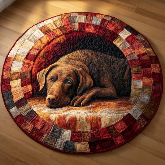 Cozy Labrador Quilted Round Mat GFTOQM165