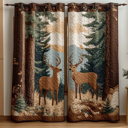 Forest Stag Quilted Curtains GFTOQM1667