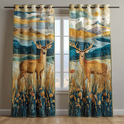 Golden Meadow Quilted Curtains GFTOQM1668