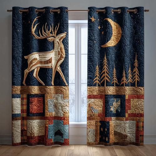 Midnight Deer Quilted Curtains GFTOQM1673