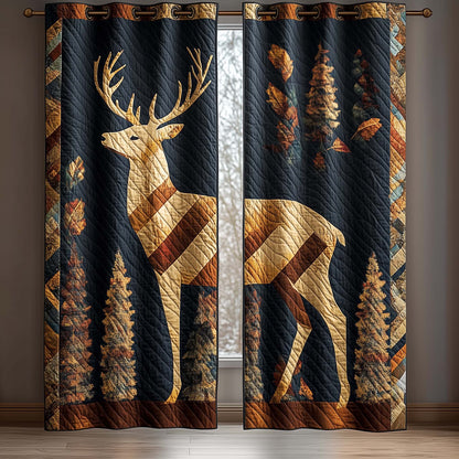 Patchwork Stag Quilted Curtains GFTOQM1675