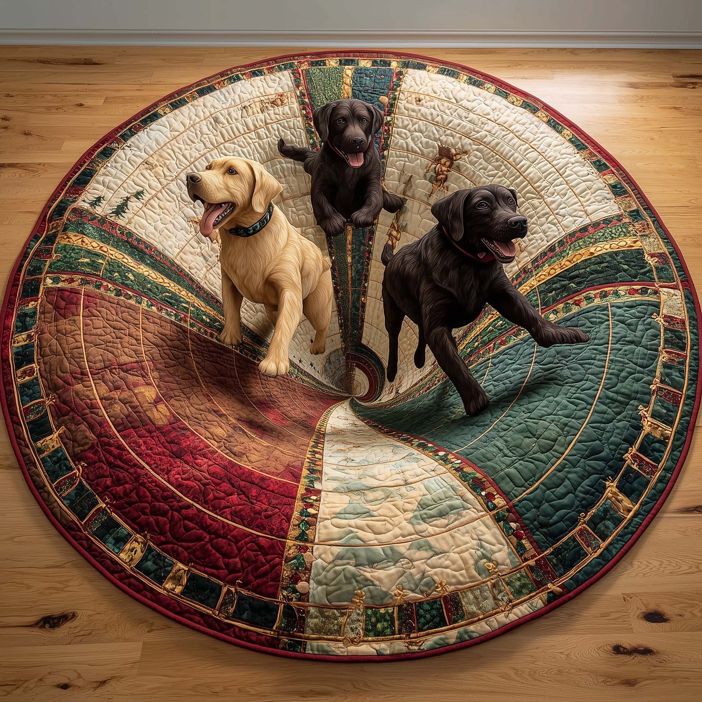 Labrador Quilted Round Mat GFTOQM167