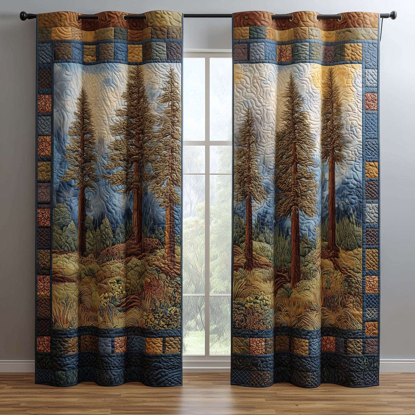Forest Columns Quilted Curtains GFTOQM1680