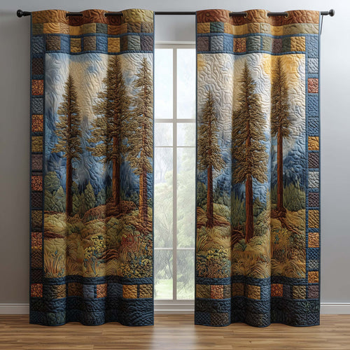 Forest Columns Quilted Curtains GFTOQM1680