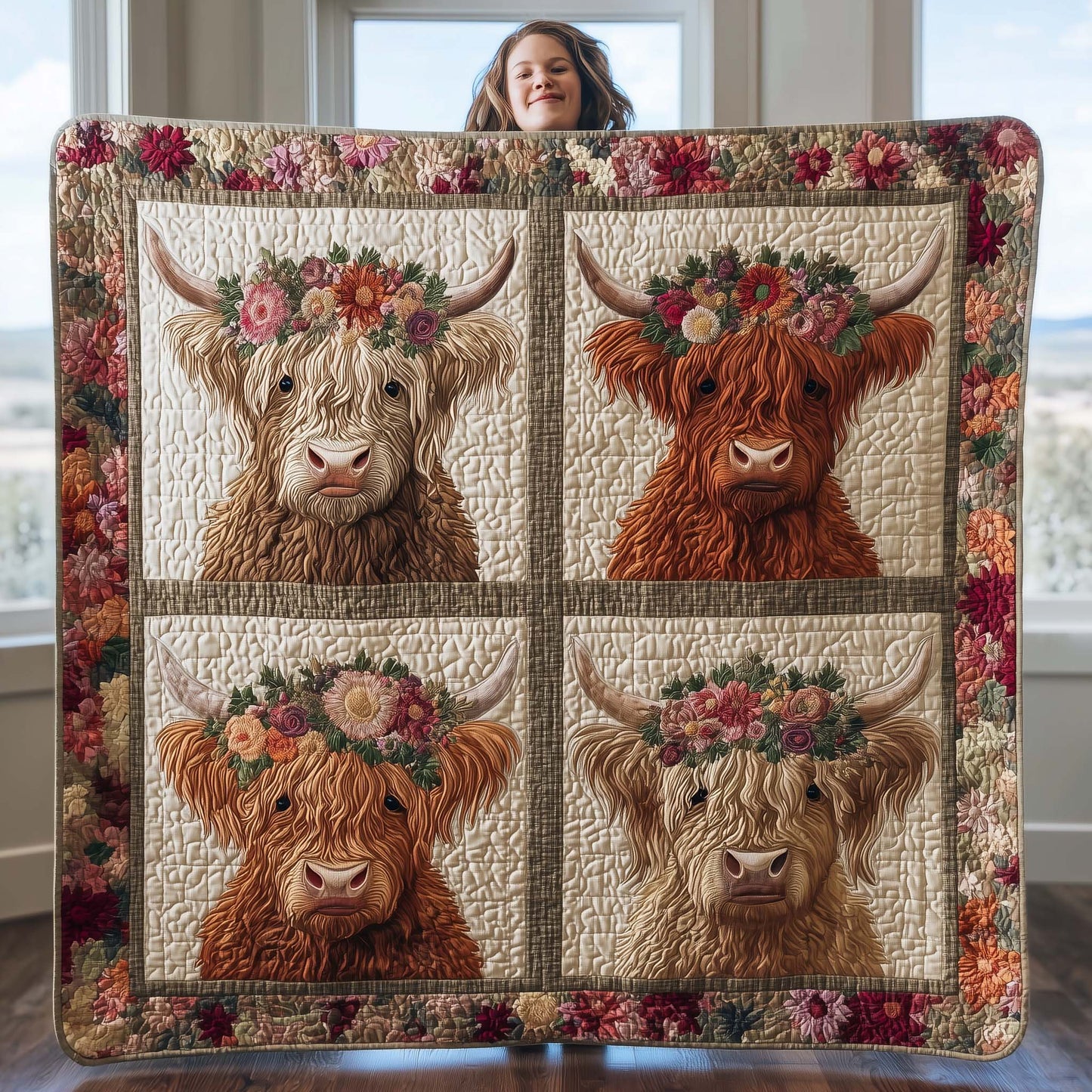Floral Highland Quilted Blanket GFTOQM1682
