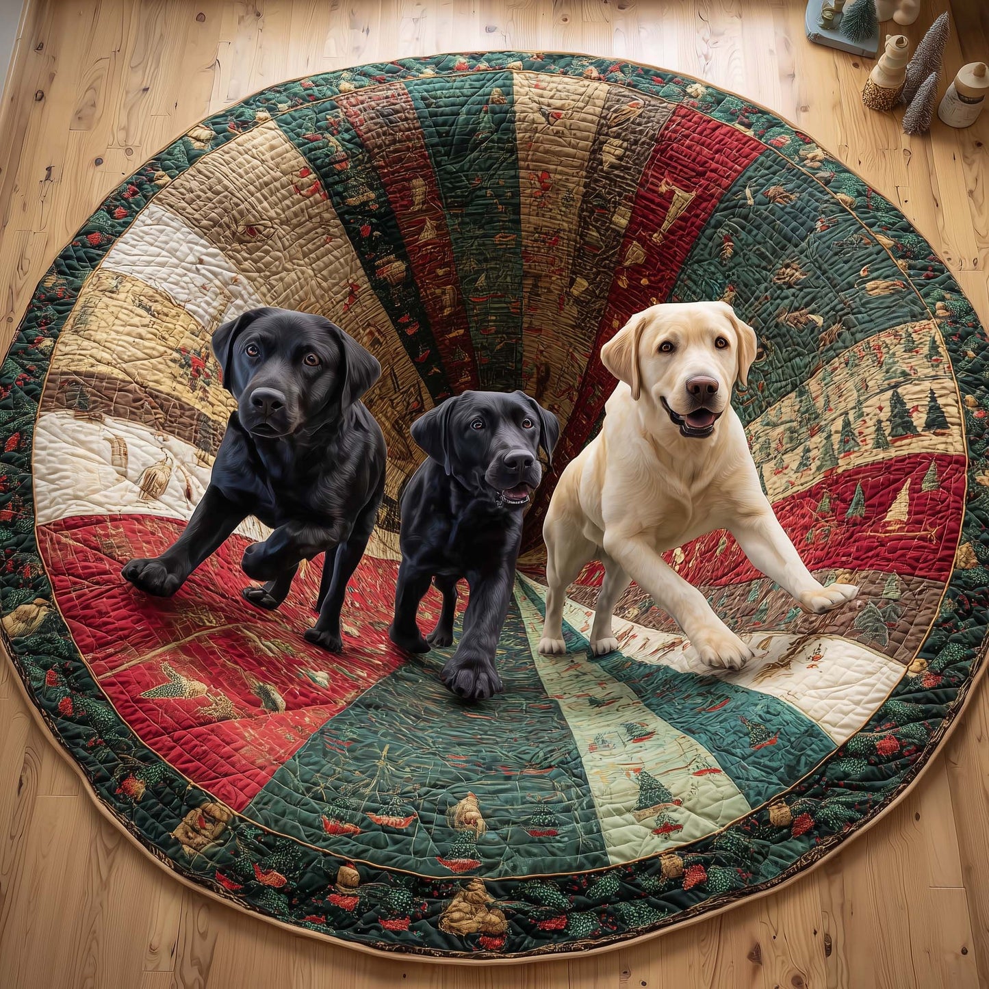 Labrador Quilted Round Mat GFTOQM168