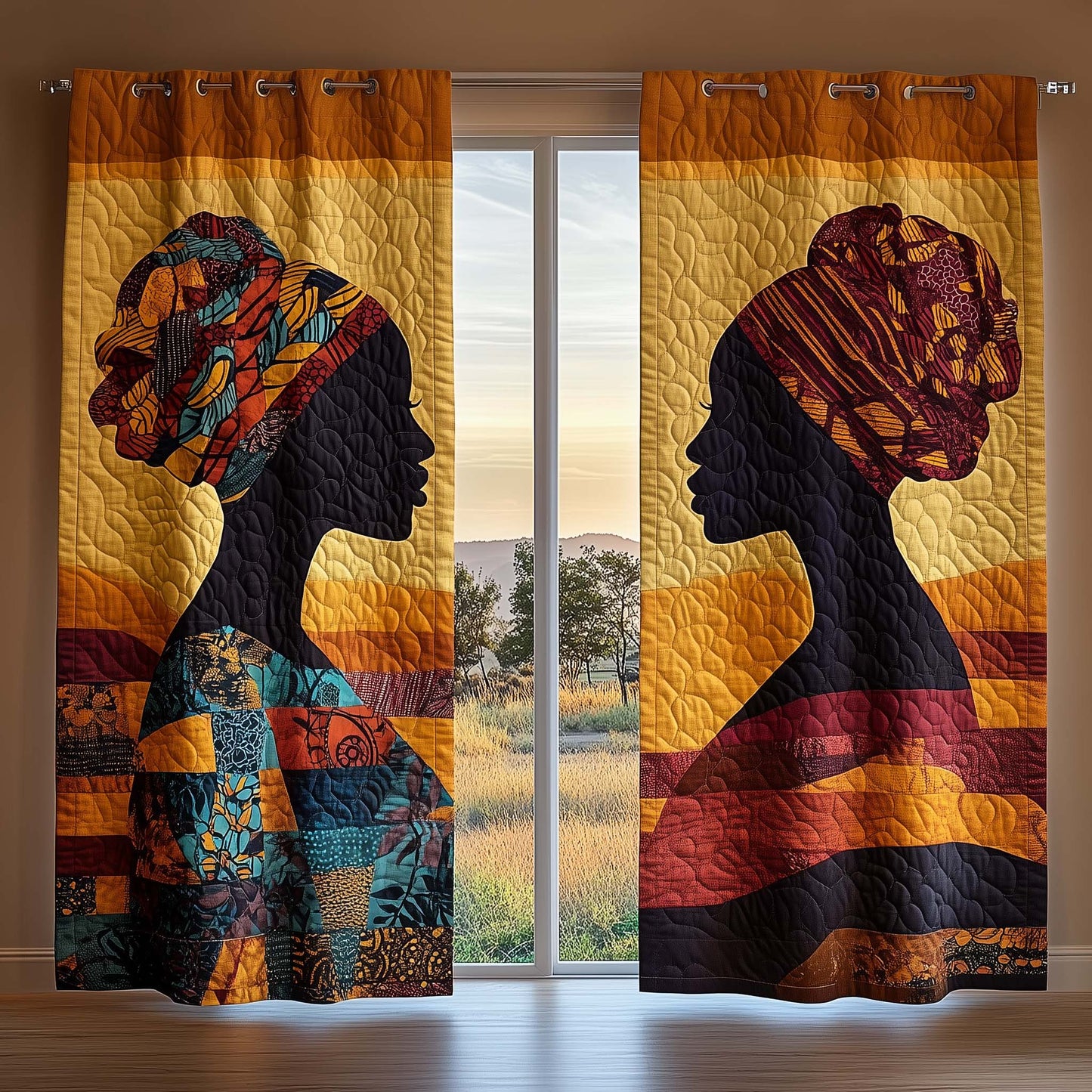 Ankara Muse Quilted Curtains GFTOQM1706