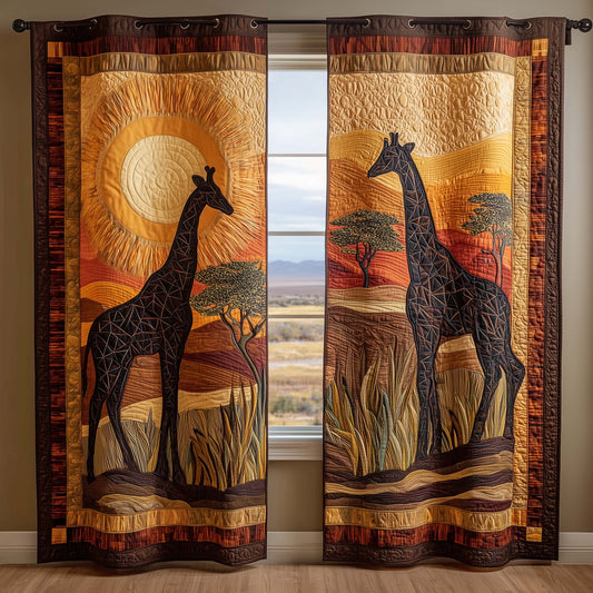 Savanna Giraffe Quilted Curtains GFTOQM1707