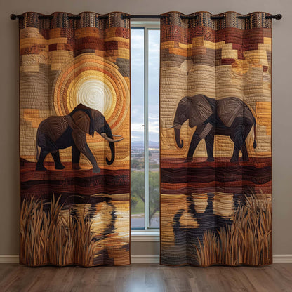 Sunset Elephants Quilted Curtains GFTOQM1710