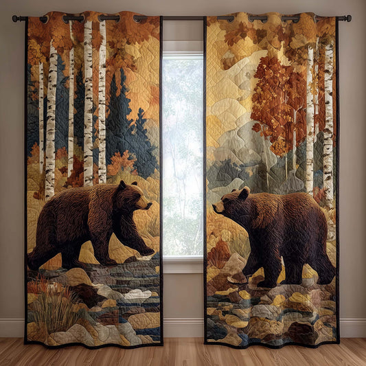 Autumn Bear Quilted Curtains GFTOQM1711