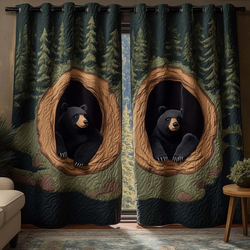 Hollow Bear Quilted Curtains GFTOQM1714