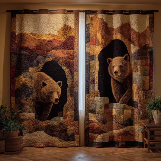 Stone Bear Quilted Curtains GFTOQM1716