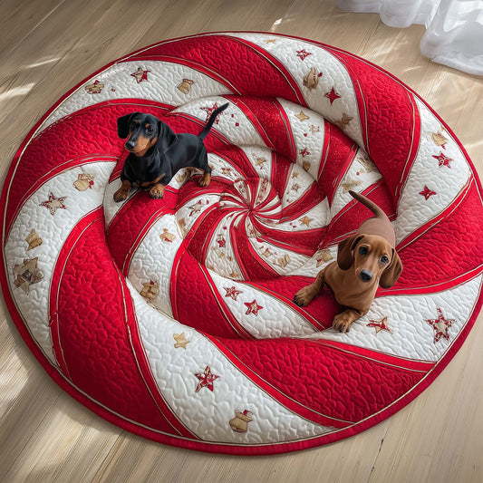 Dachshund Quilted Round Mat GFTOQM172
