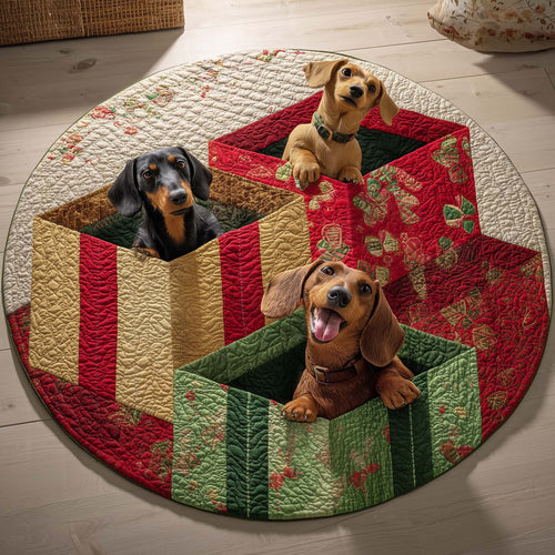 Dachshund Quilted Round Mat GFTOQM174