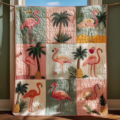 Palm Flamingo Quilted Blanket GFTOQM1754