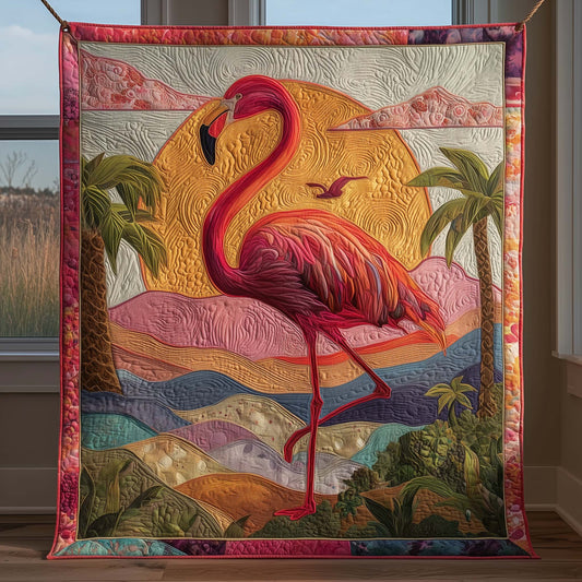 Sunset Flamingo Quilted Blanket GFTOQM1756