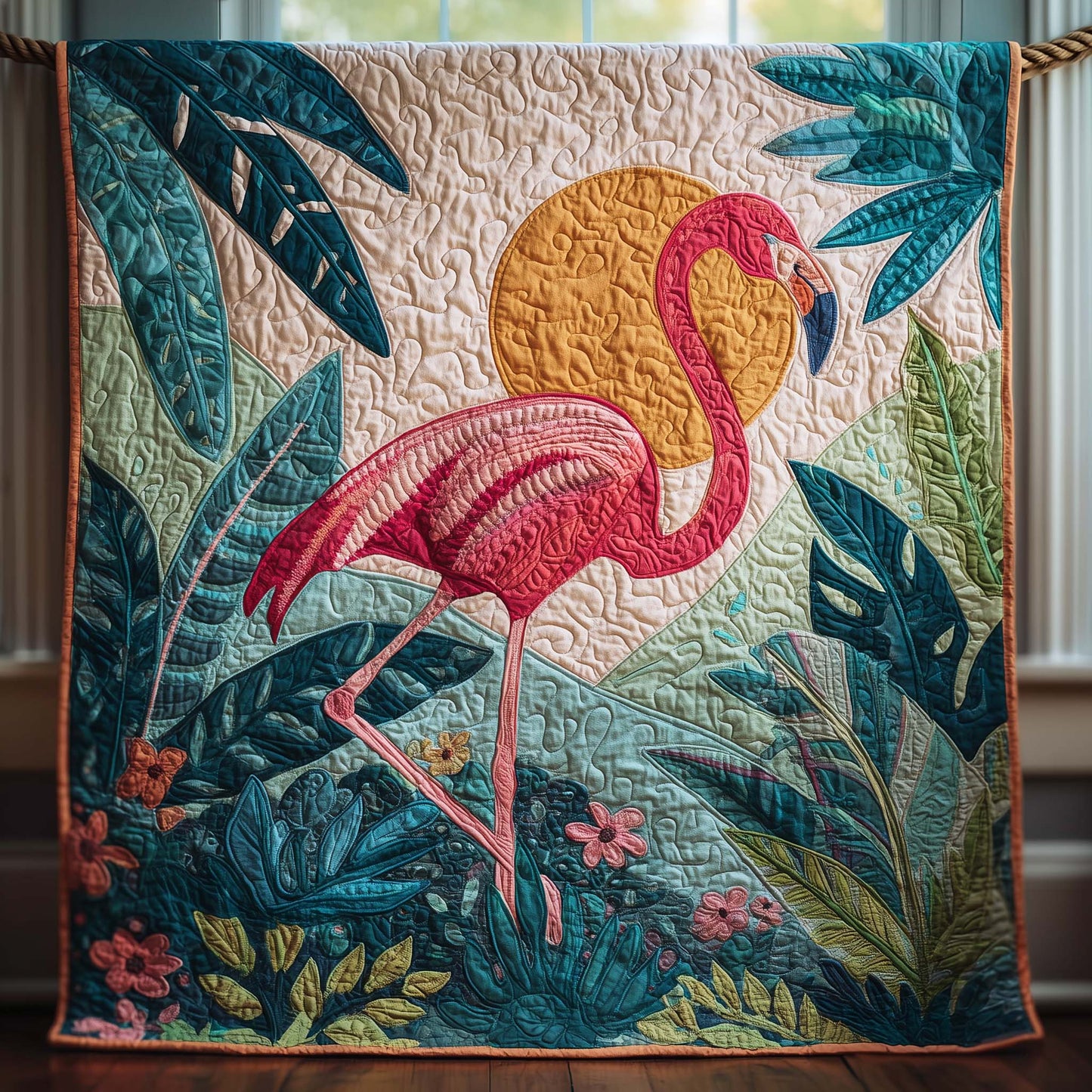 Flamingo Garden Quilted Blanket GFTOQM1758