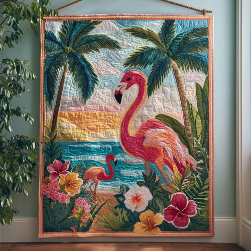 Flamingo Bloom Quilted Blanket GFTOQM1759