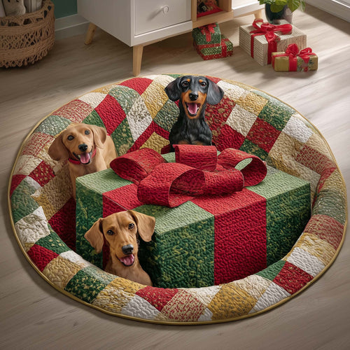 Dachshund Quilted Round Mat GFTOQM175