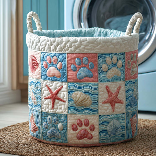 Coastal Paws Quilted Laundry Basket GFTOQM1762