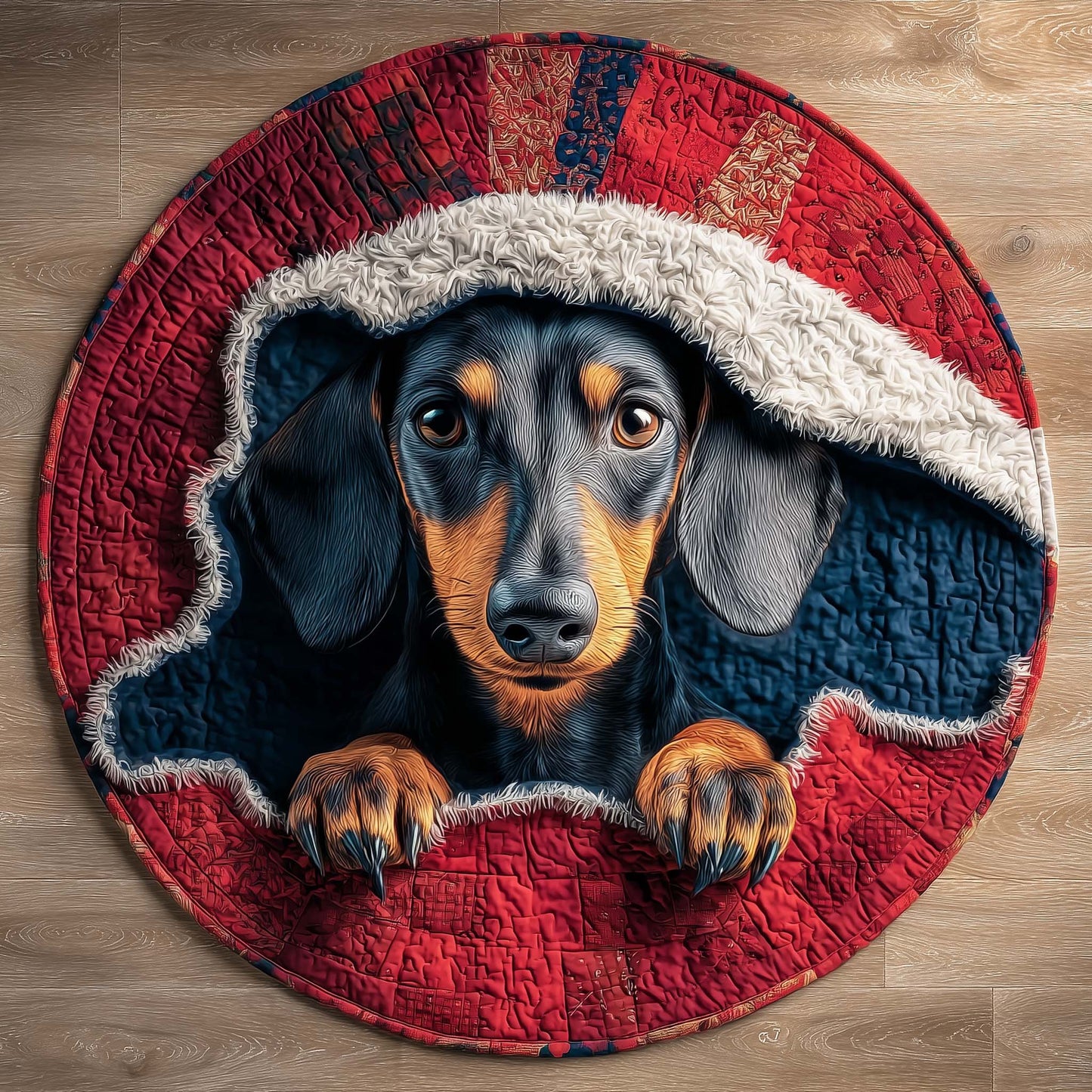 Dachshund Quilted Round Mat GFTOQM176
