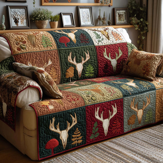 Autumn Antlers Quilted Sofa Cover GFTOQM1773