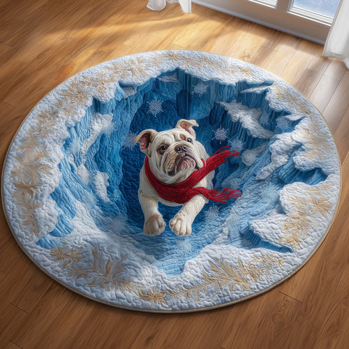 Wrinkled Bulldog Quilted Round Mat GFTOQM178