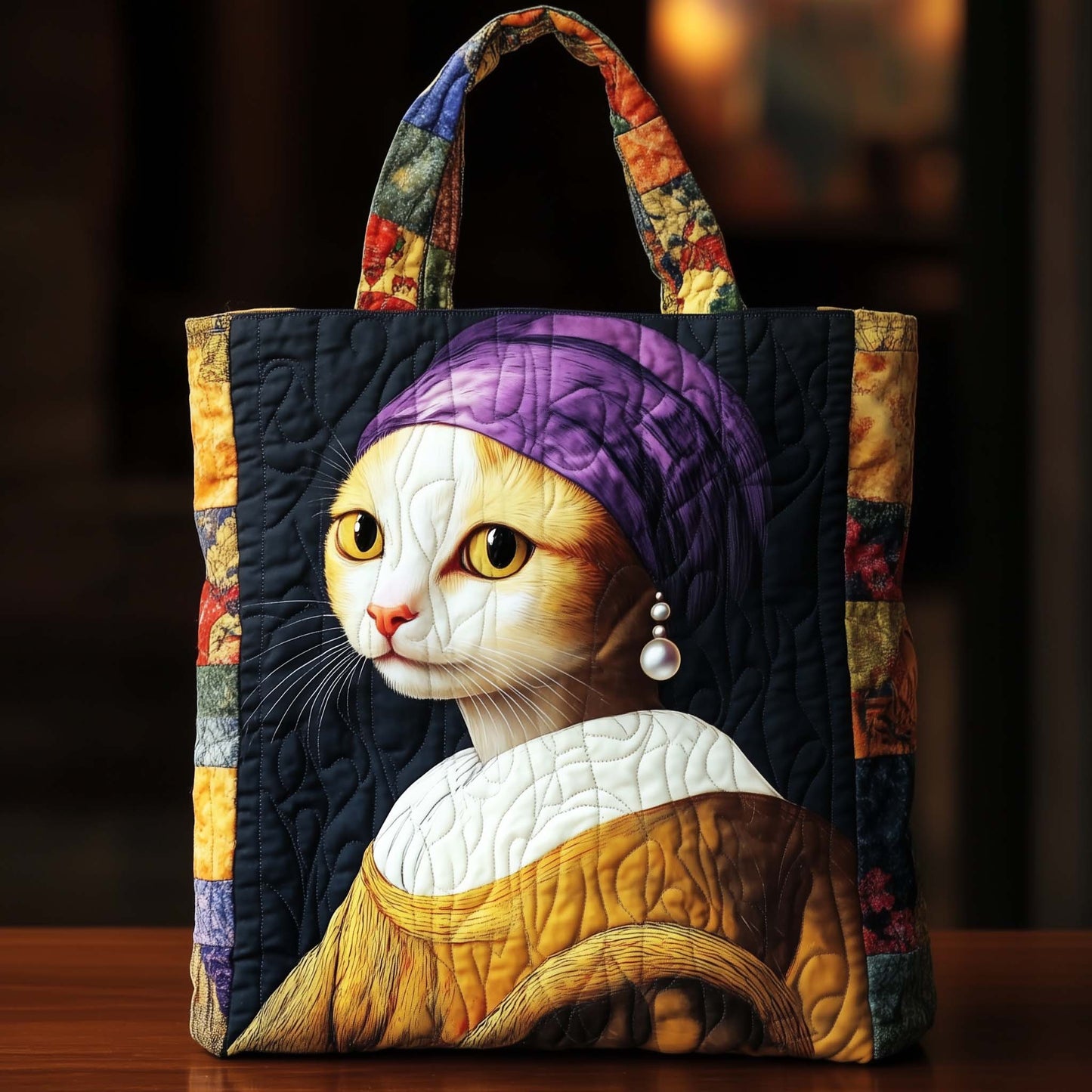 Cat Quilted Tote Bag GFTOQM17