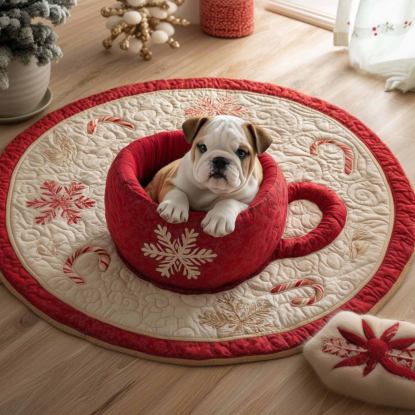 Bulldog Quilted Round Mat GFTOQM180