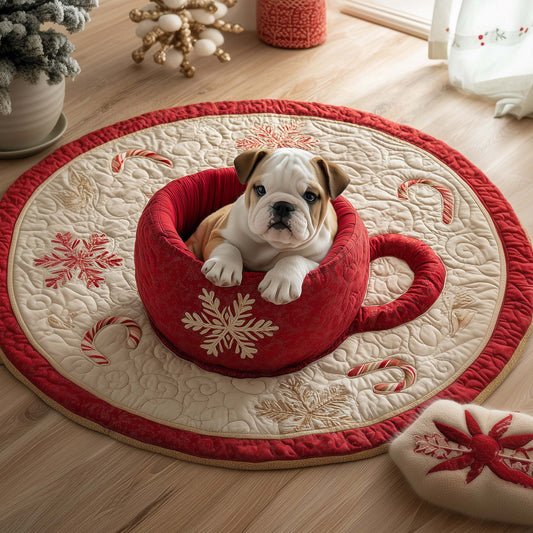 Bulldog Quilted Round Mat GFTOQM180
