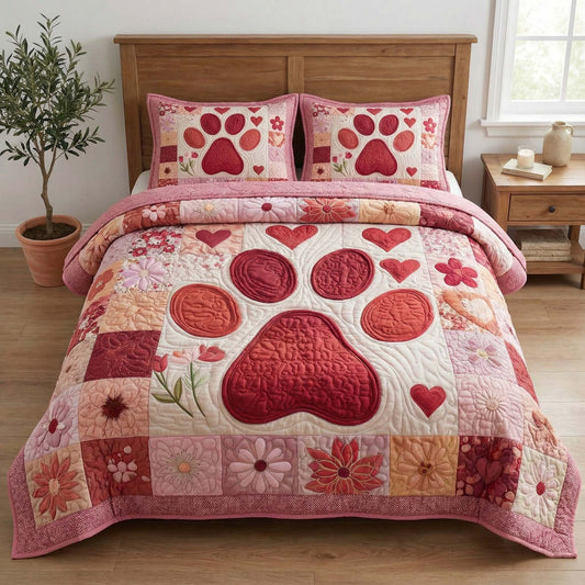 Sweet Paws 3-Piece Quilted Bedding Set GFTOQM1816