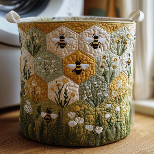 Meadow Honey Quilted Laundry Basket GFTOQM1827