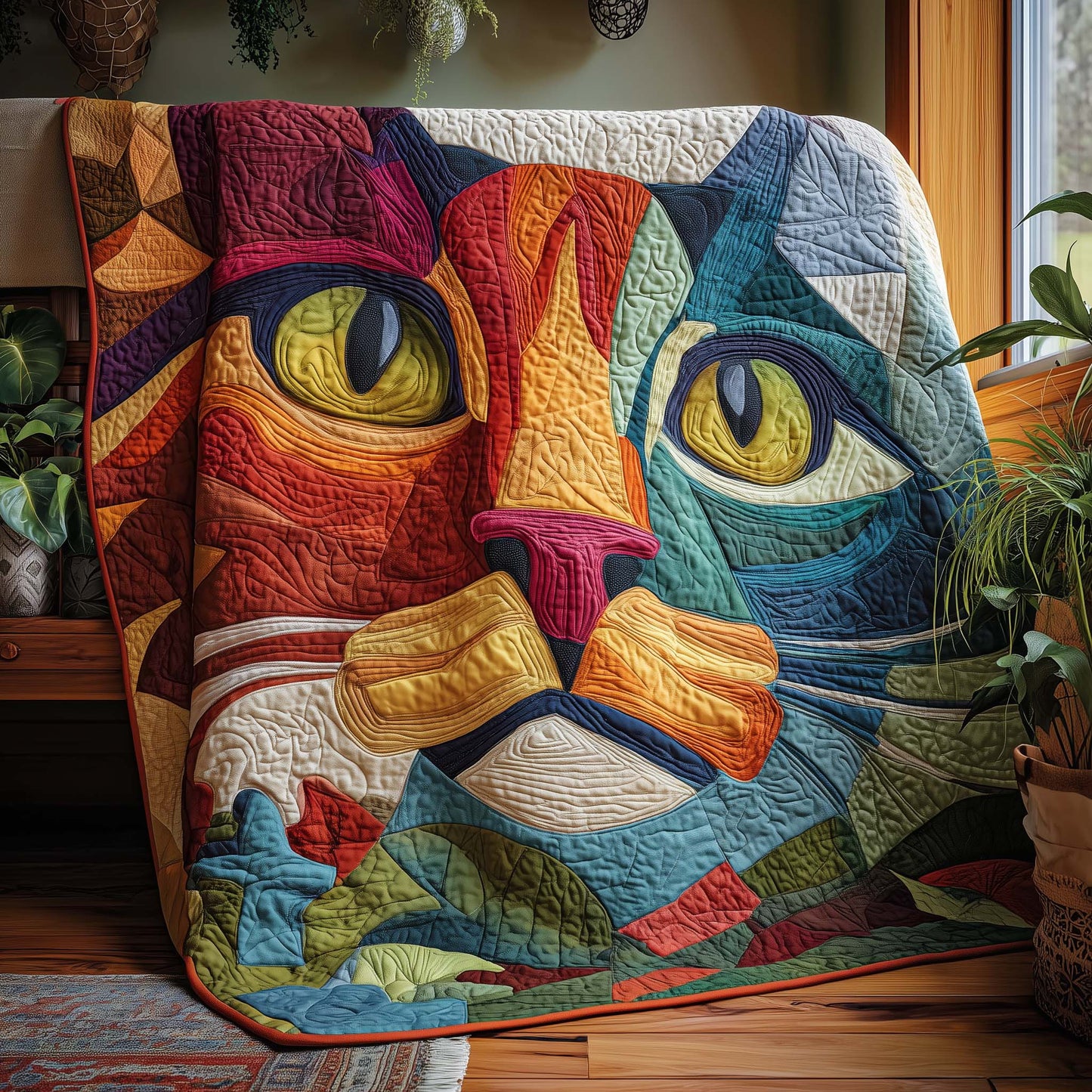 Colorful Cat Quilted Blanket GFTOQM1830
