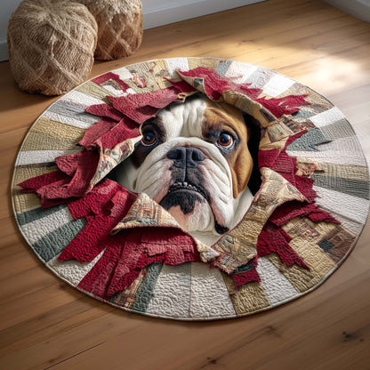 Bulldog Quilted Round Mat GFTOQM184