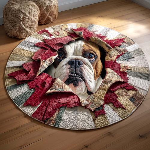 Bulldog Quilted Round Mat GFTOQM184