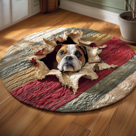 Bulldog Quilted Round Mat GFTOQM185