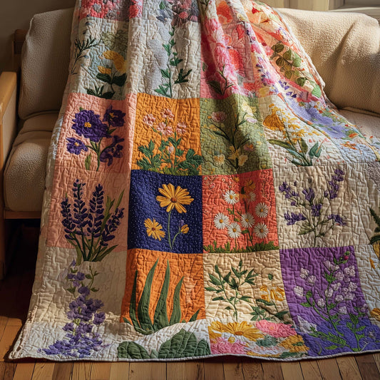 Vintage Wildflower Quilted Blanket GFTOQM1865