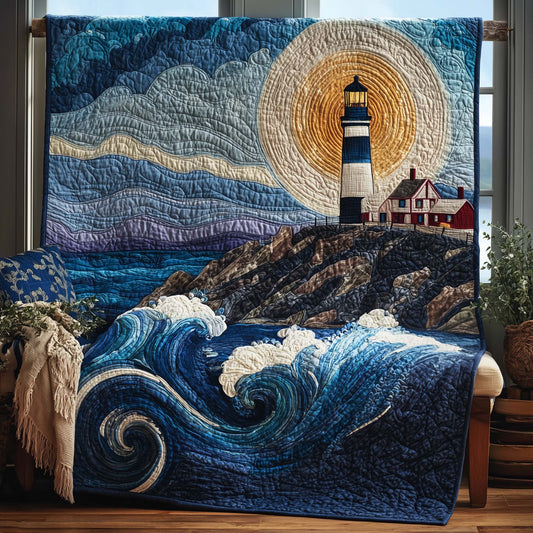 Midnight Lighthouse Quilted Blanket GFTOQM1866