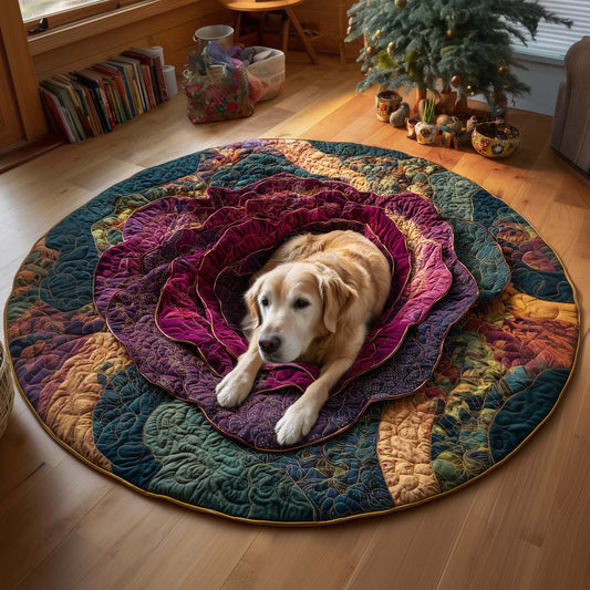 Golden Retriever Quilted Round Mat GFTOQM186