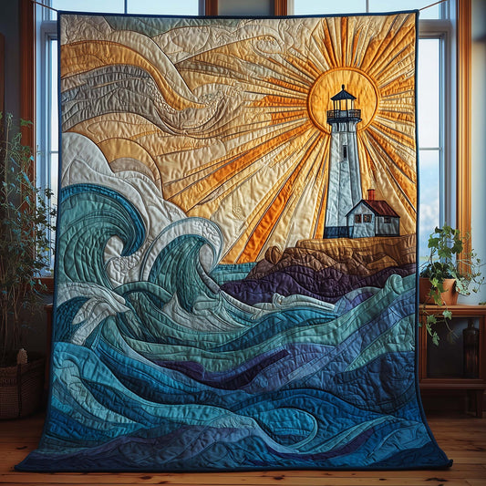 Sunrise Lighthouse Quilted Blanket GFTOQM1870