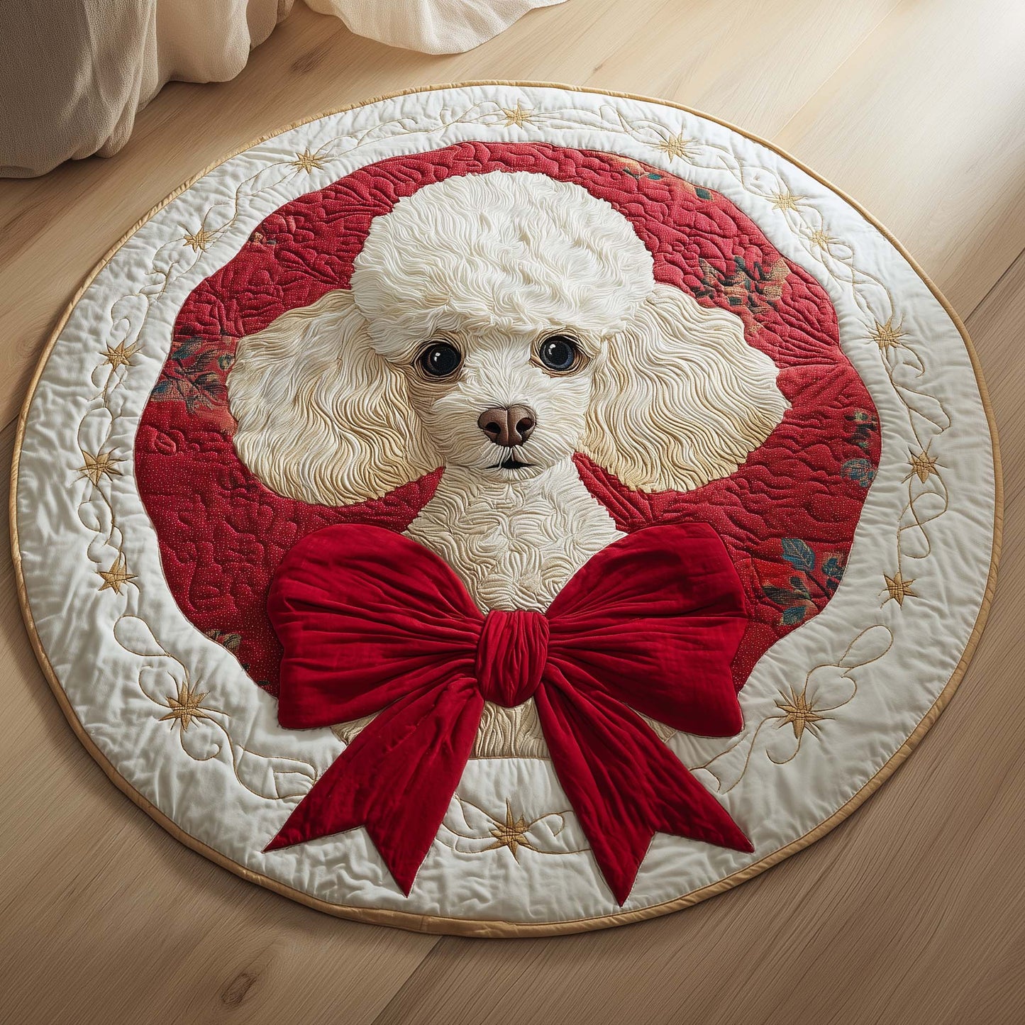 Poodle Quilted Round Mat GFTOQM189