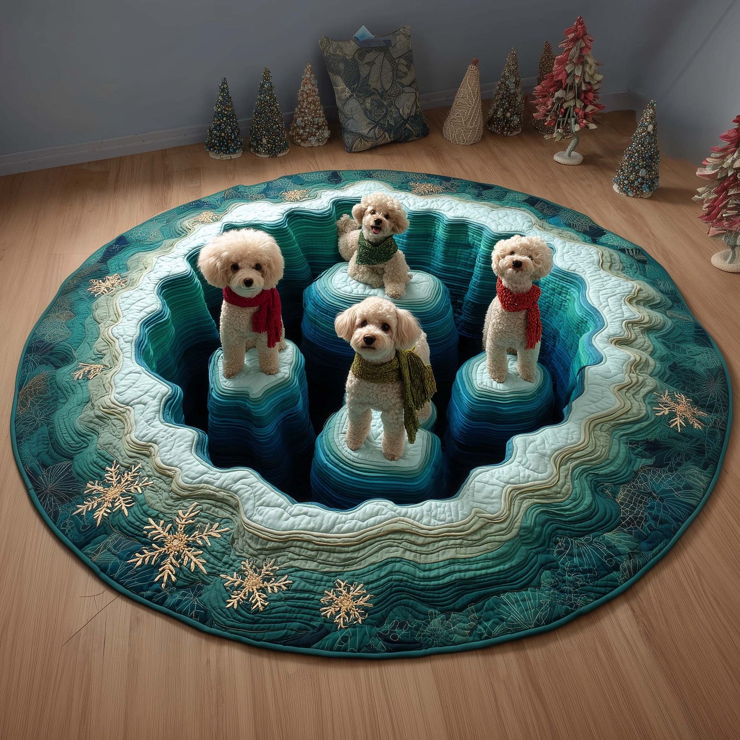 Poodle Quilted Round Mat GFTOQM190