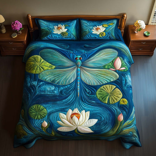 Lotus Dragonfly Duvet Cover Set GFTOQM1915