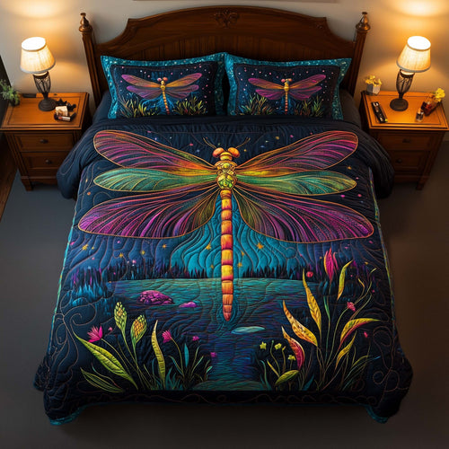Neon Dragonfly Duvet Cover Set GFTOQM1917