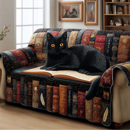 Book Cat Quilted Sofa Cover GFTOQM1930