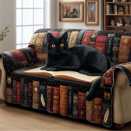 Book Cat Quilted Sofa Cover GFTOQM1930