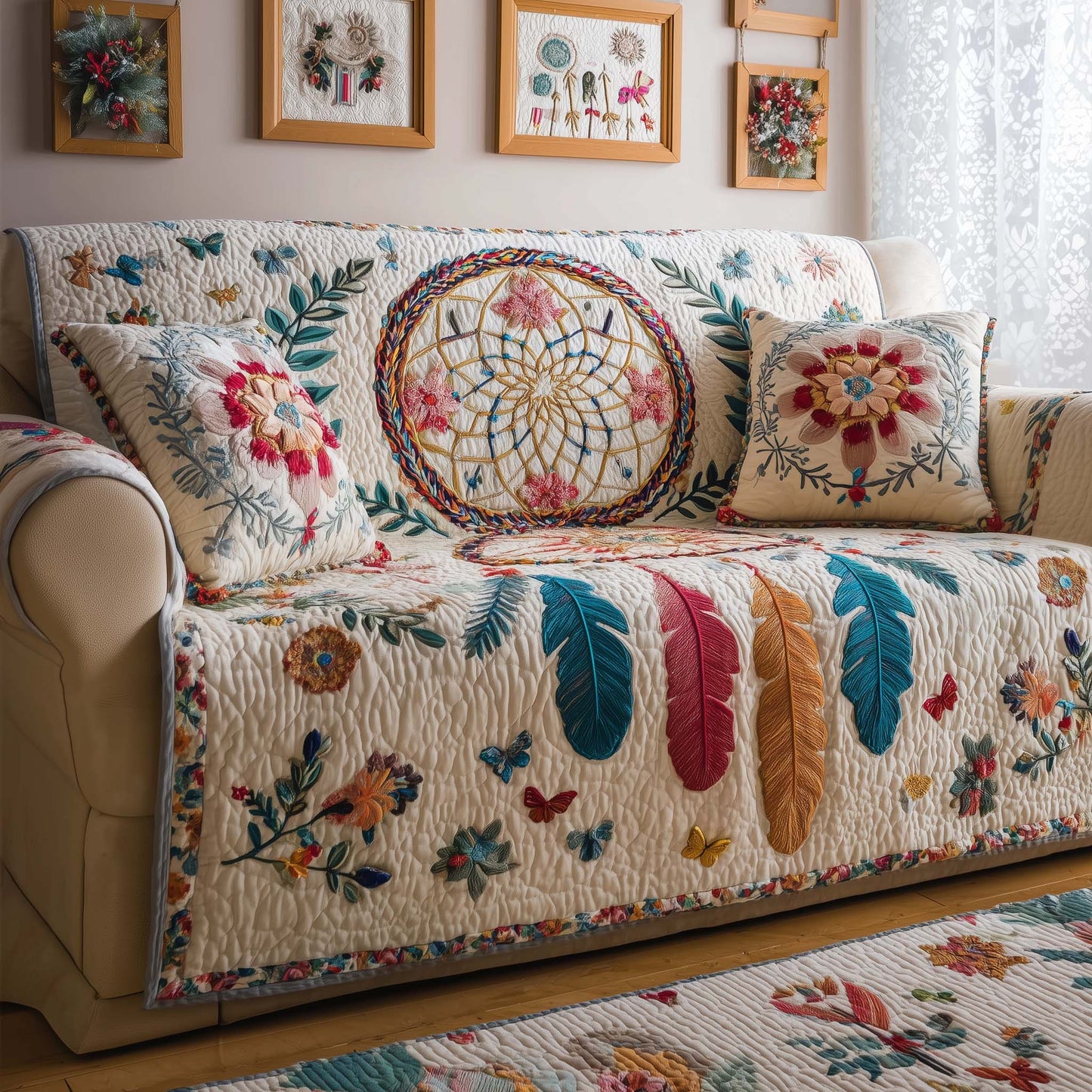 Dreamcatcher Quilted Sofa Cover GFTOQM1934