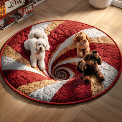 Poodle Quilted Round Mat GFTOQM193